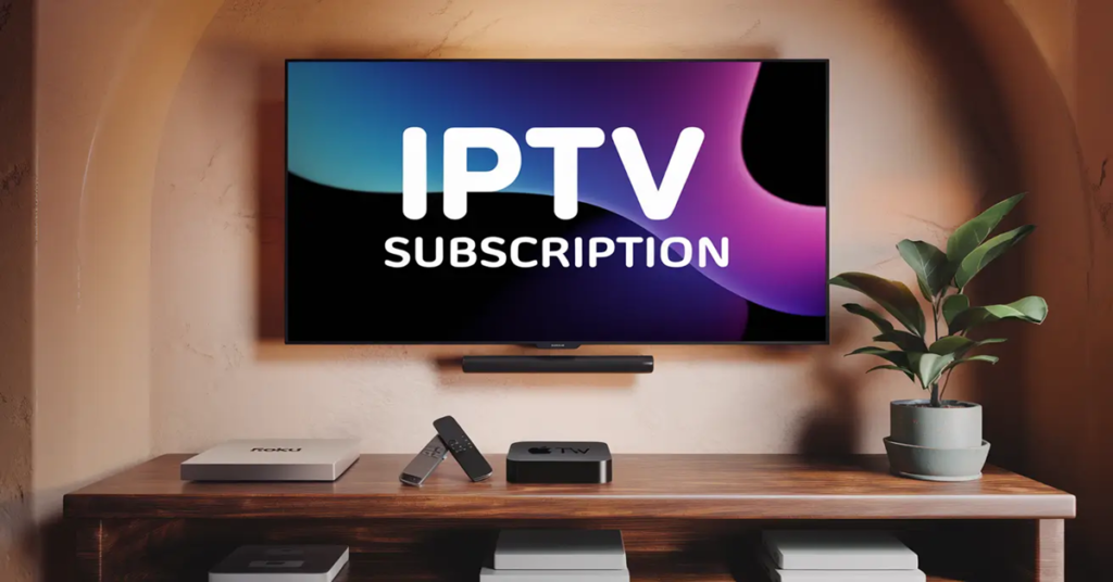 a tv on a table - IPTV Subscription