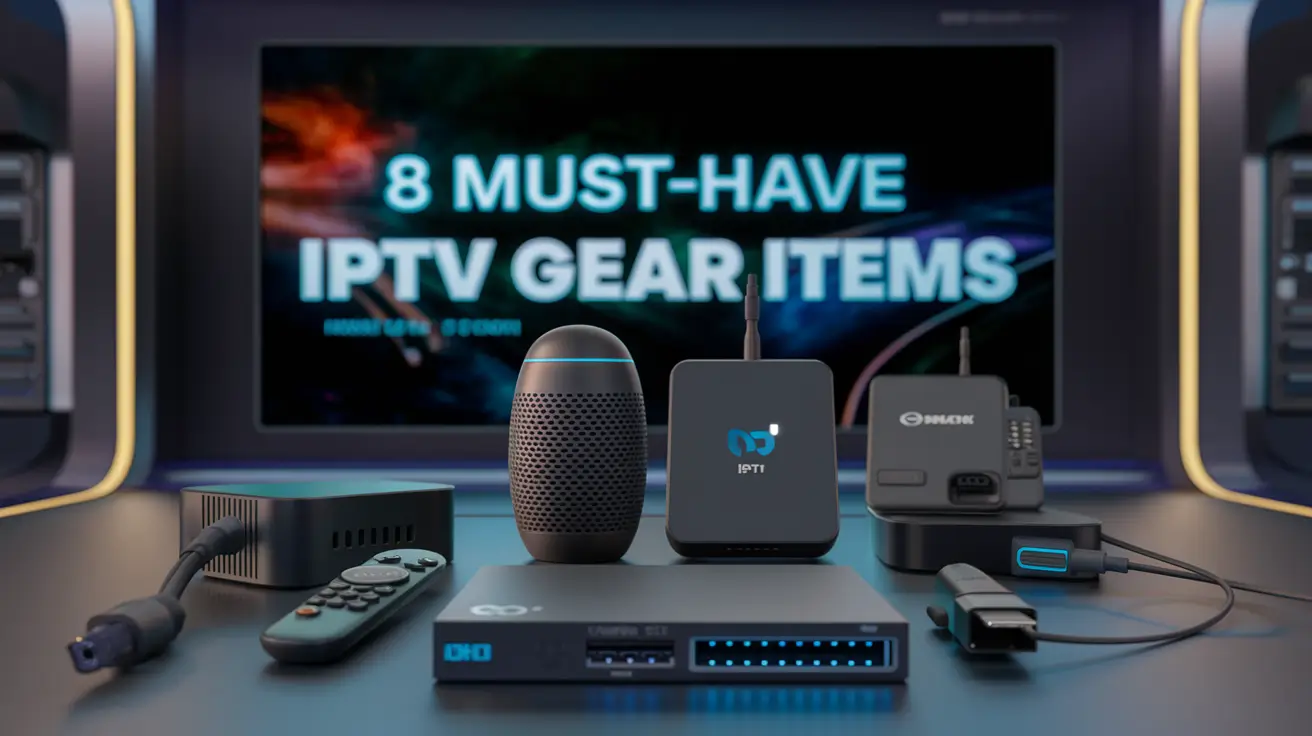 a group of electronic devices on a table - IPTV Gear